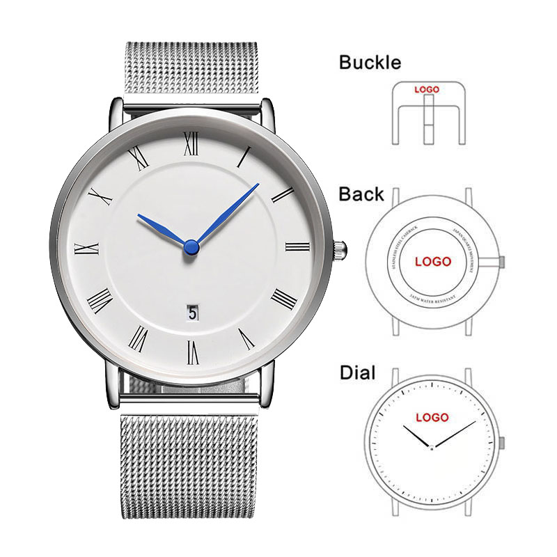 Stainless Mesh Band - Мужские деловые часы B-8210N с классическим
