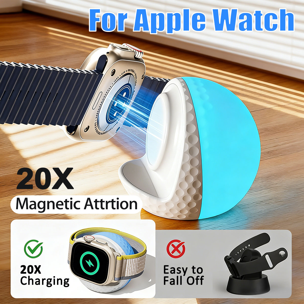 Wireless Charger Watch - Портативная беспроводная зарядная станция с RGB-подсветкой