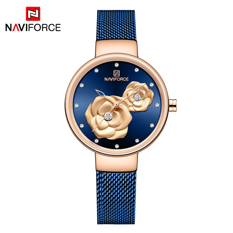 Stainless Mesh Band - NAVIFORCE Роскошный женский комплект часов со