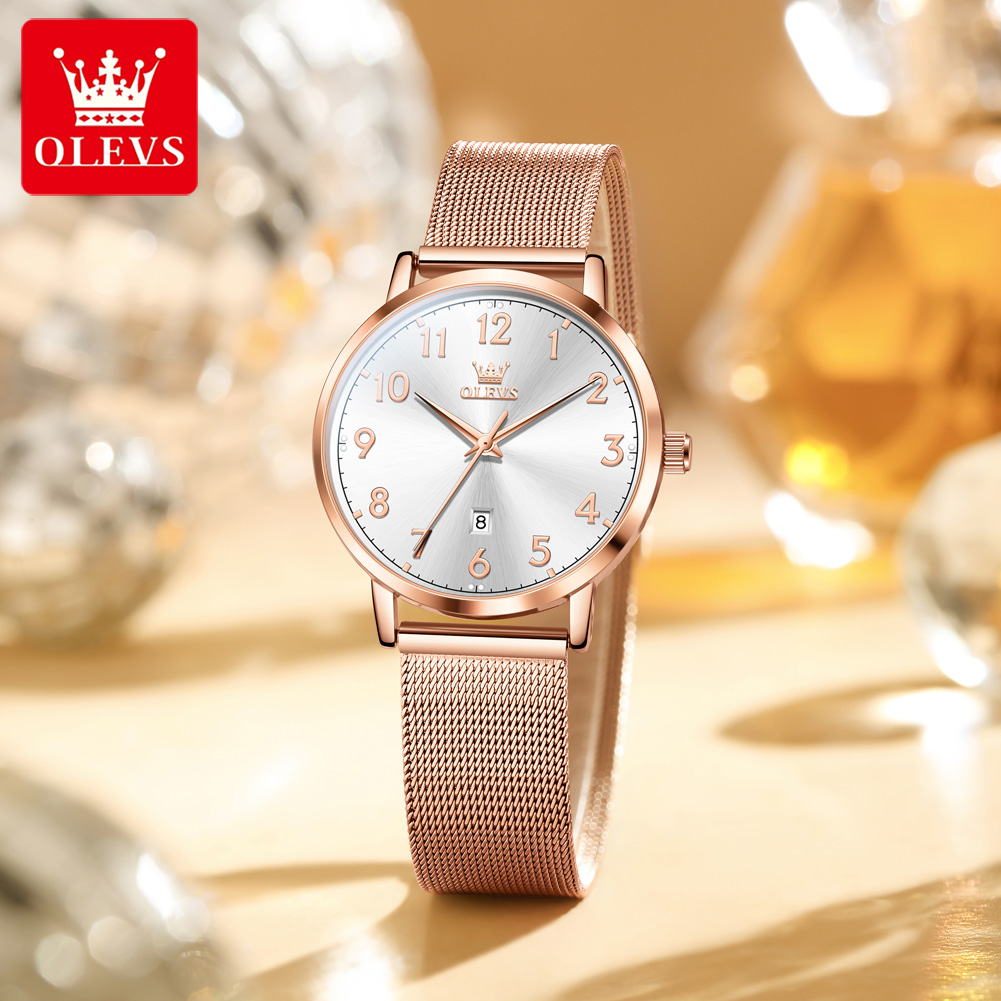 OLEVS 5653 Женские часы Элеган – обзор и цена Stainless Mesh Band