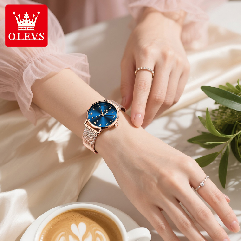 OLEVS 5653 Женские часы Элеган – обзор и цена Stainless Mesh Band