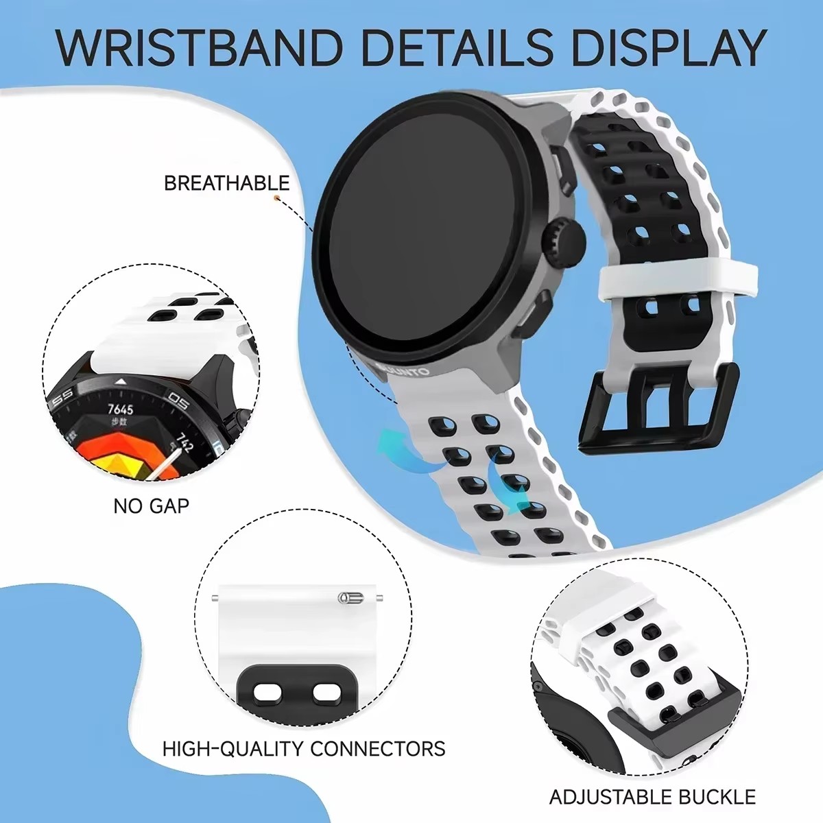 Двухцветный силиконовый дышащи – обзор и цена Motorola Smartwatch Accessories